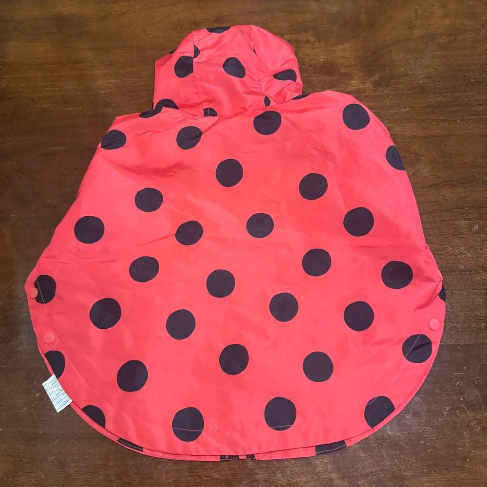 Carters Baby Girls Red Ladybug Polka Dot Hooded Rain Poncho Jacket‎ 12M